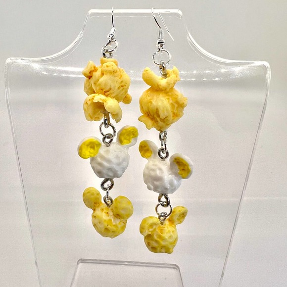 Mickey Popcorn Chain Earrings - Mickey Mouse Earrings - Popcorn Earrings - Picture 1 of 11